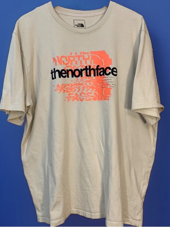 The North Face Other - The North Face Men’s XXL Glitched Logo Tee Orange/Black Front Small Logo on Back